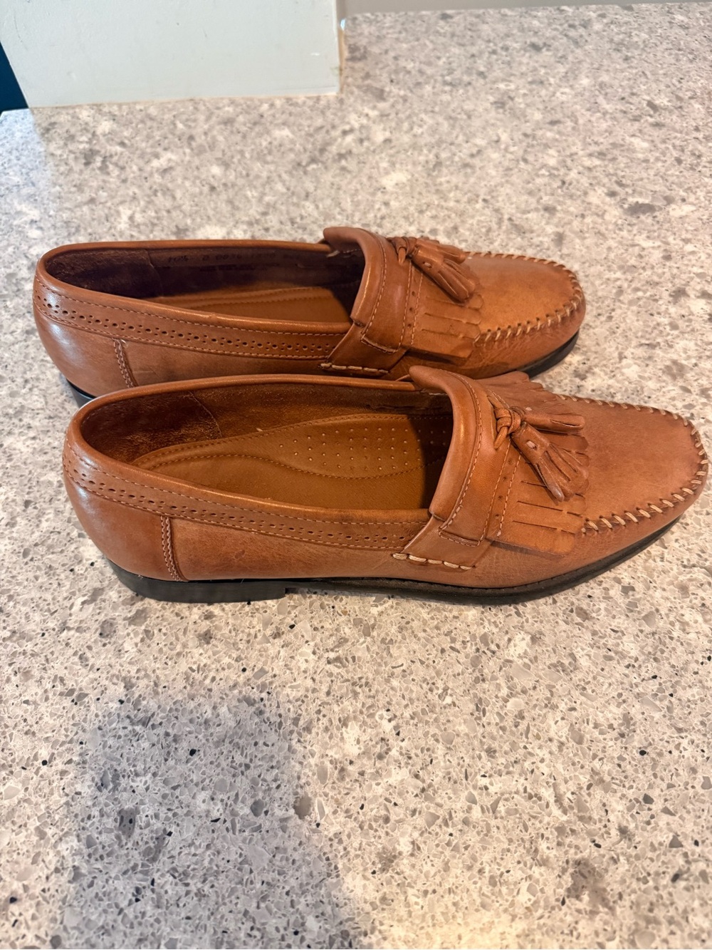 G.H. Bass & Co. Cognac Brown Leather Tassel Loafers